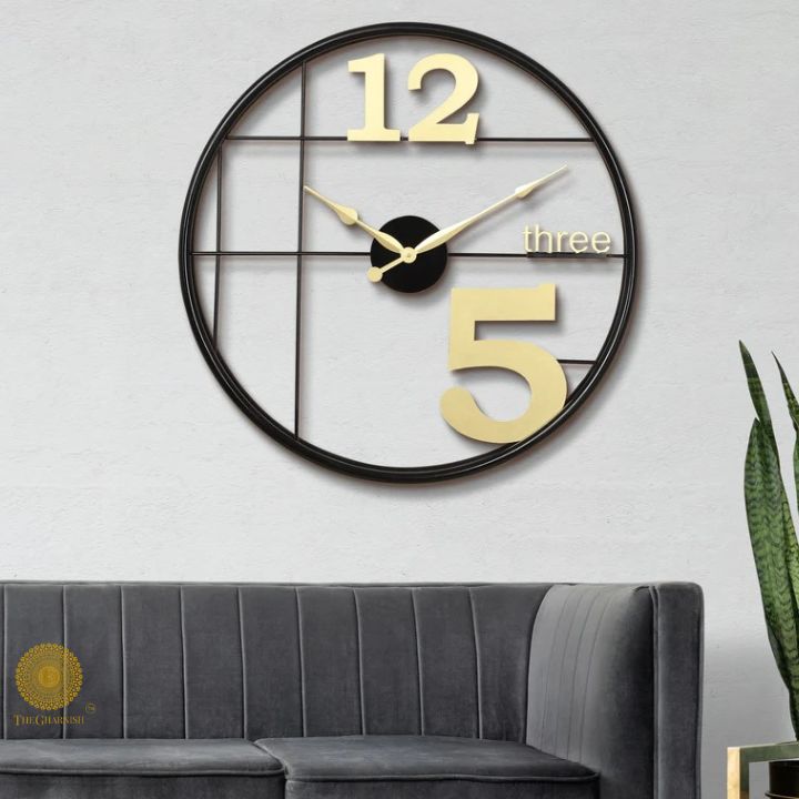 Numeric Double Ring Wall Clock (24 Inches Dia) - The Gharnish - A Unit of Satkala Creations
