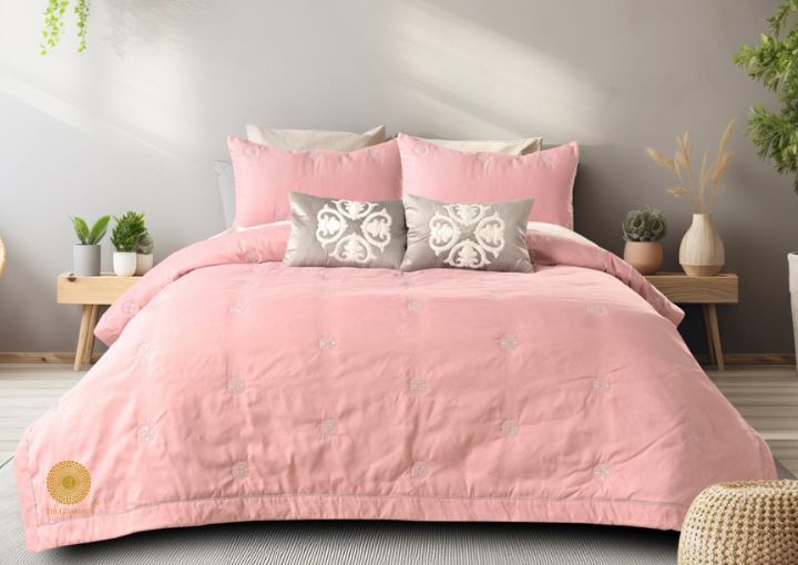 Royale 6 Pcs Comforter Set With Embrodiery - The Gharnish - A Unit of Satkala Creations