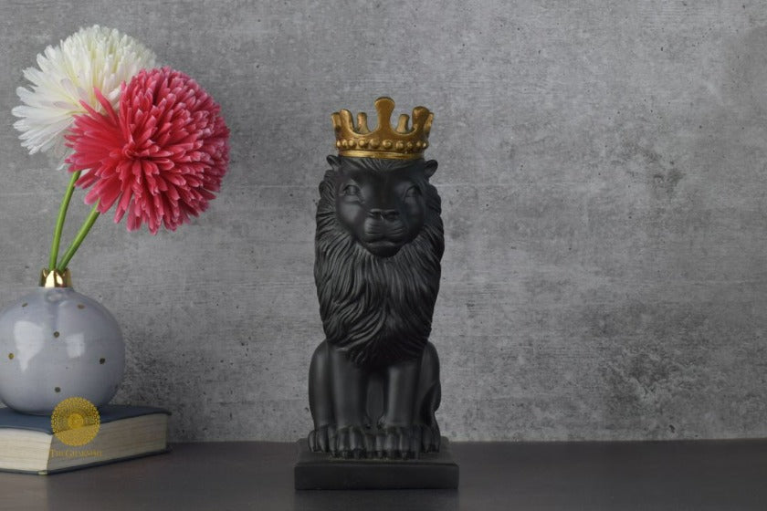Crown Lion King Figurine - The Gharnish - A Unit of Satkala Creations