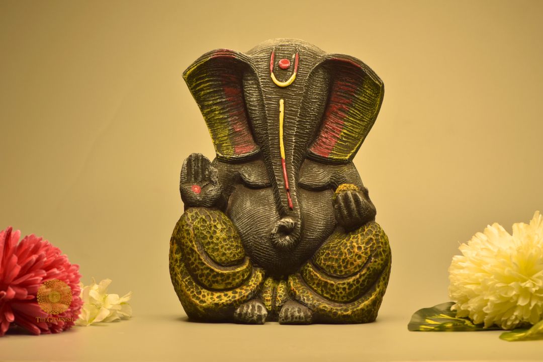 Modern Design Blessing Ganesha Statue (8x10 Inches) - The Gharnish - A Unit of Satkala Creations