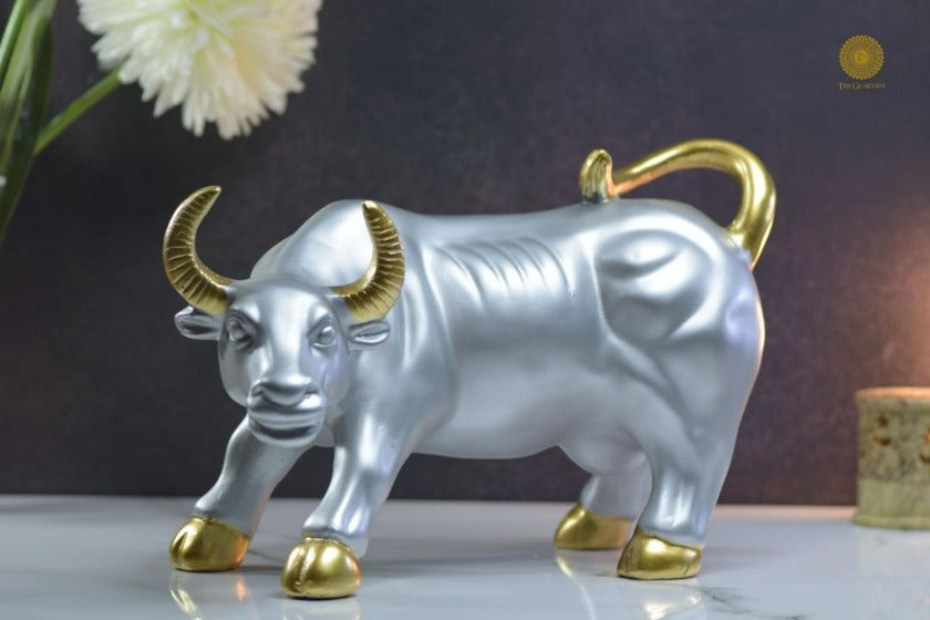 Bull of Wall Street Figurine Silver - The Gharnish - A Unit of Satkala Creations