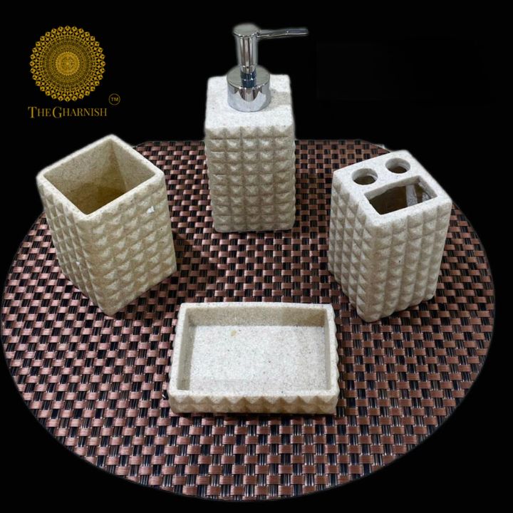 Elegance Ceramic Dispenser Set - The Gharnish - A Unit of Satkala Creations