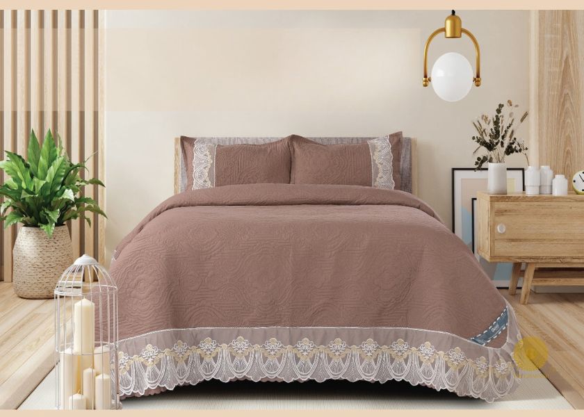 Lagos Quilted 3 Pcs Bedding Set - The Gharnish - A Unit of Satkala Creations