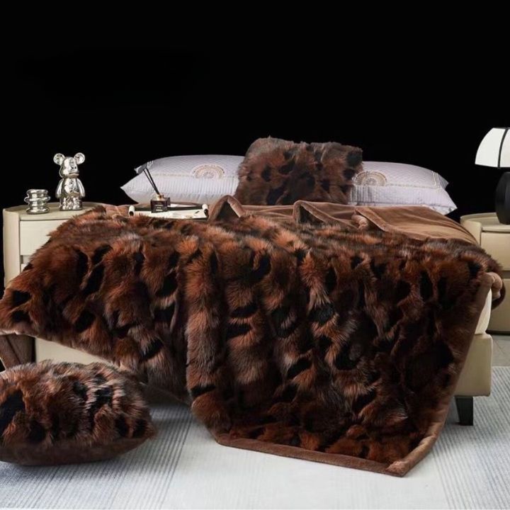 Korean Cashmere Panthar Furr Blanket - The Gharnish - A Unit of Satkala Creations