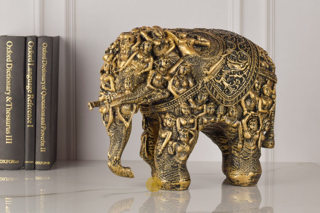 Elegant Elora Crafted Elephant Table Accent - The Gharnish - A Unit of Satkala Creations