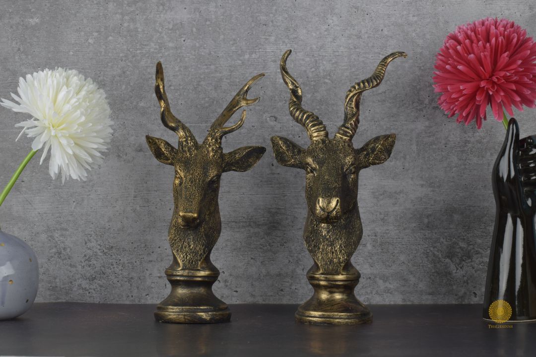 Pair of Deer Resin Figurine - The Gharnish - A Unit of Satkala Creations