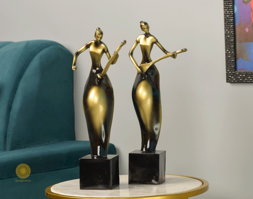 Musical Art Lady Showpiece - The Gharnish - A Unit of Satkala Creations