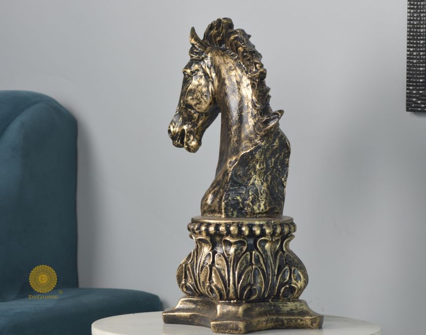 Chess Horse Head Statue (9.5 x 13 Inches) - The Gharnish - A Unit of Satkala Creations