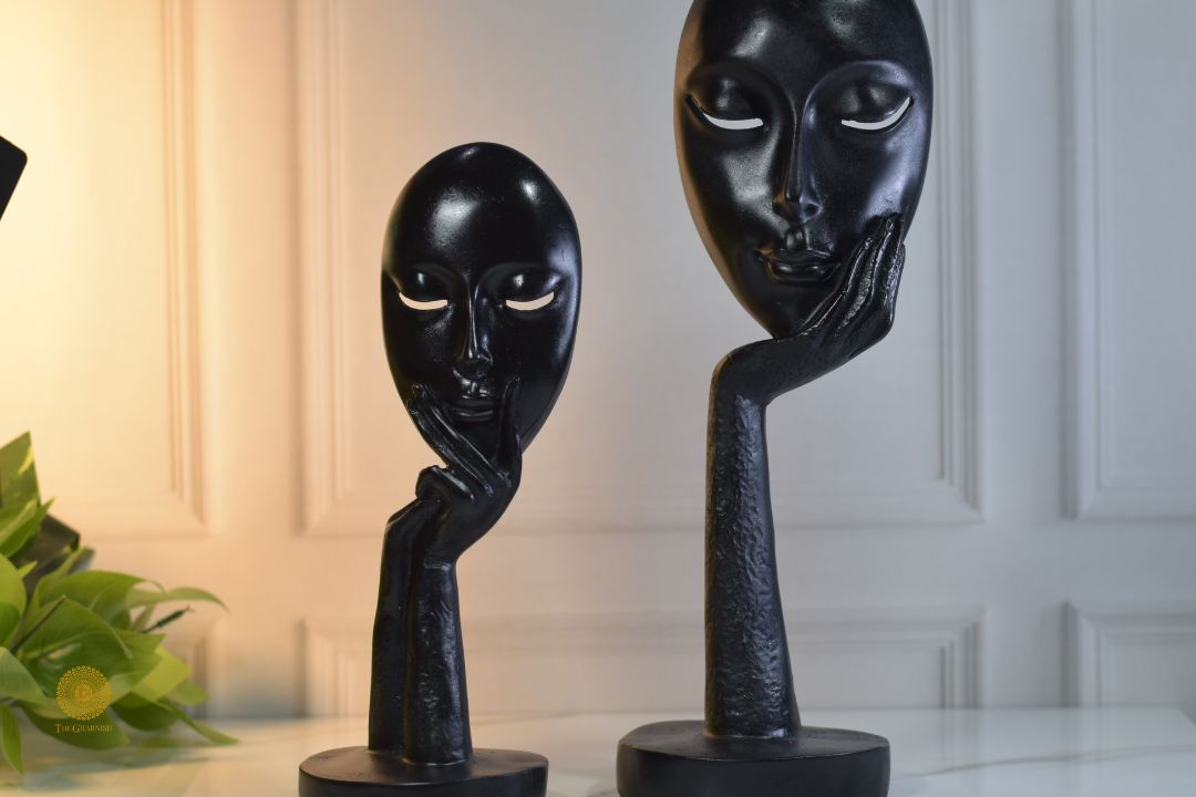 Thinking Women Faces Figurine - The Gharnish - A Unit of Satkala Creations