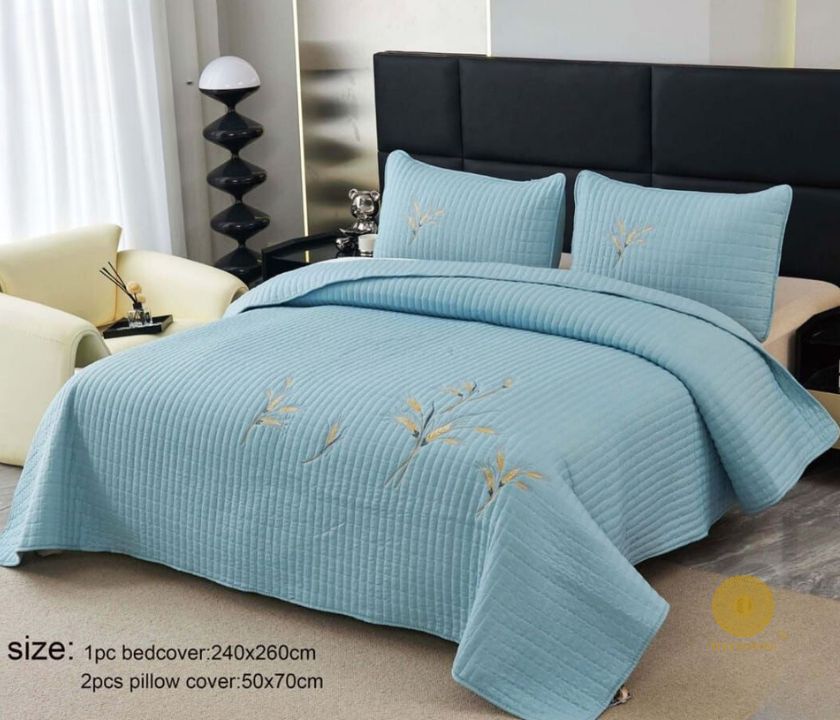 Zoya King Size Quilted Bedcover With Embroidery - The Gharnish - A Unit of Satkala Creations