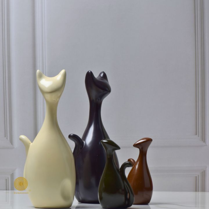 Cat Family Figurine Table Top Decor - The Gharnish - A Unit of Satkala Creations