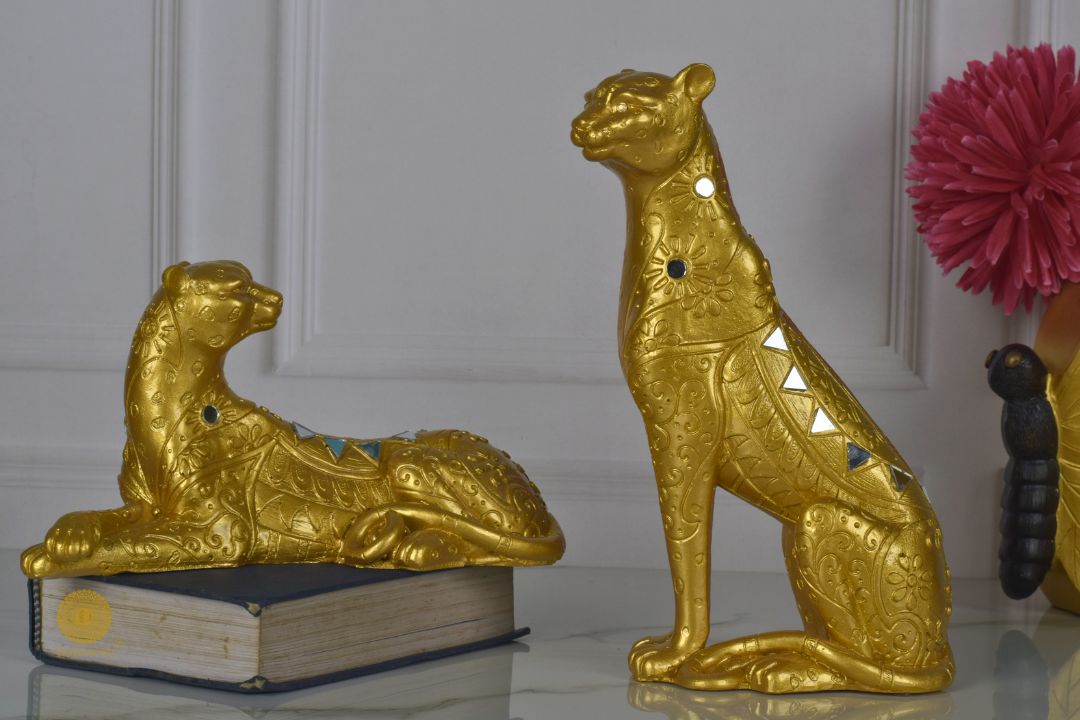Golden Leopard Figurine - The Gharnish - A Unit of Satkala Creations