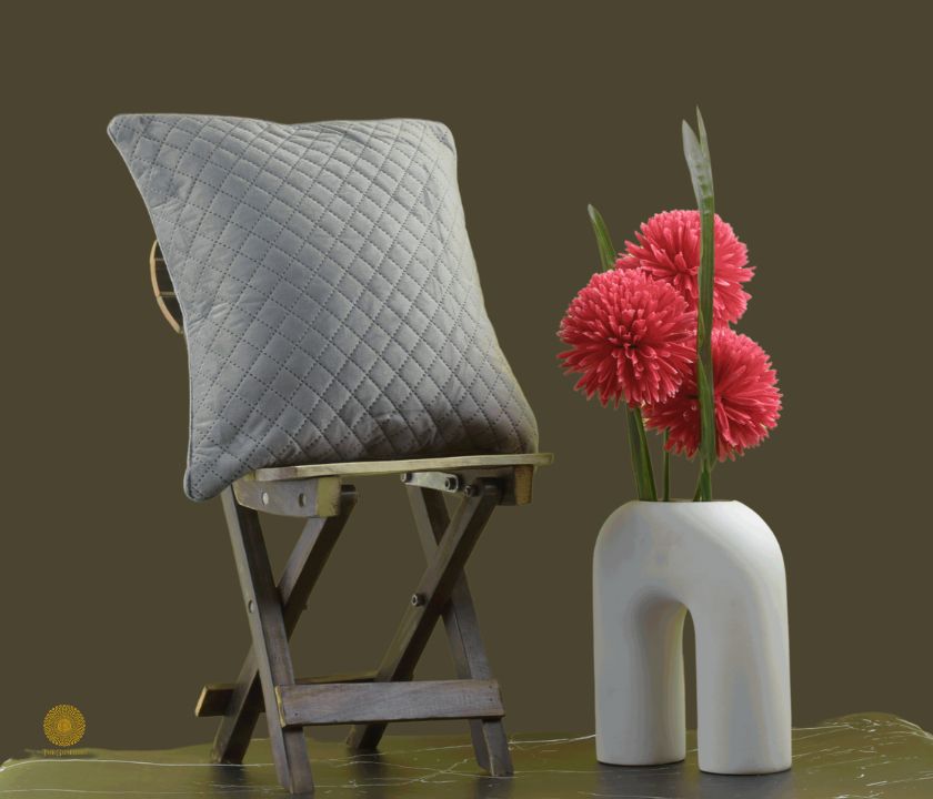 Satin Harlequin Quilted Cushion Cover Set of 2 - The Gharnish - A Unit of Satkala Creations