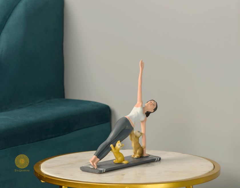 Cat Yoga Showpiece - The Gharnish - A Unit of Satkala Creations