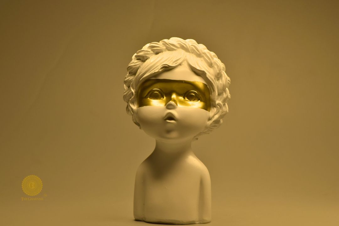 Golden Eye Baby Sclupture | Uniquely Crafted Table Top Decorative Showpiece ( 5x8 Inches) - The Gharnish - A Unit of Satkala Creations