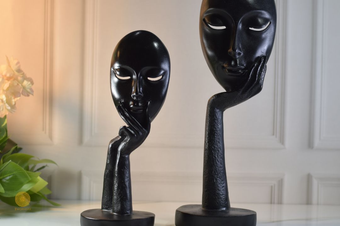Thinking Women Faces Figurine - The Gharnish - A Unit of Satkala Creations