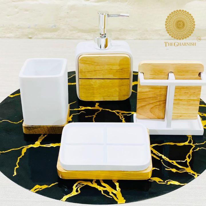 Elegance Ceramic Dispenser Set - The Gharnish - A Unit of Satkala Creations