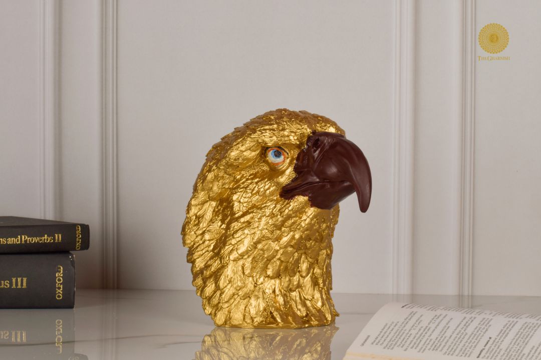 Magnificient Golden Eagle Head Statue - The Gharnish - A Unit of Satkala Creations