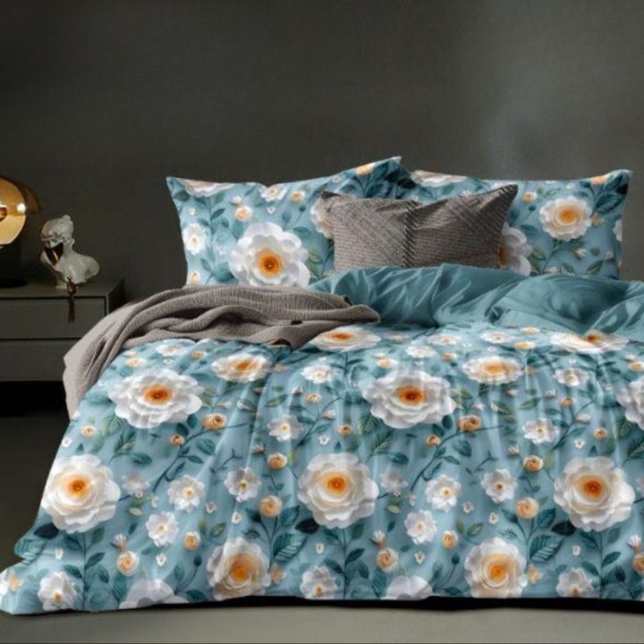 Super King Size 7D Digital Prints Bedsheet Set - The Gharnish - A Unit of Satkala Creations