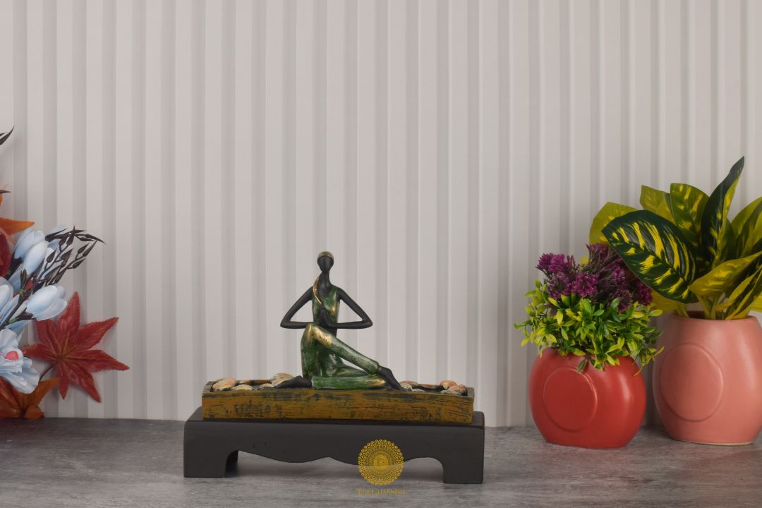 The Calm Yoga Lady Posture Statue - The Gharnish - A Unit of Satkala Creations