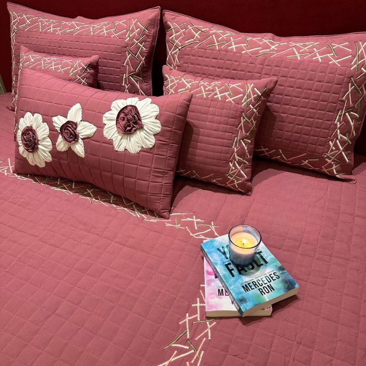 King Size 6 Pcs Quilted Bedcovers Set - The Gharnish - A Unit of Satkala Creations