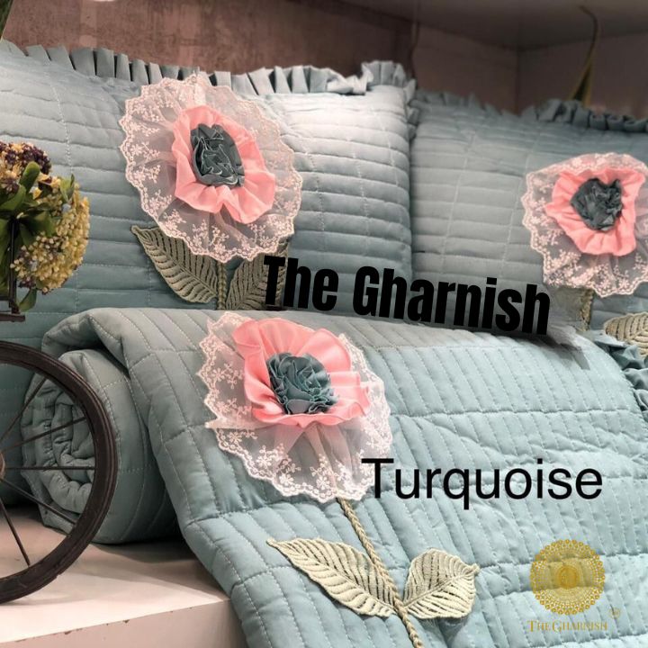 Heerat Beautiful Quilted Patch Work Bedding Set - The Gharnish - A Unit of Satkala Creations