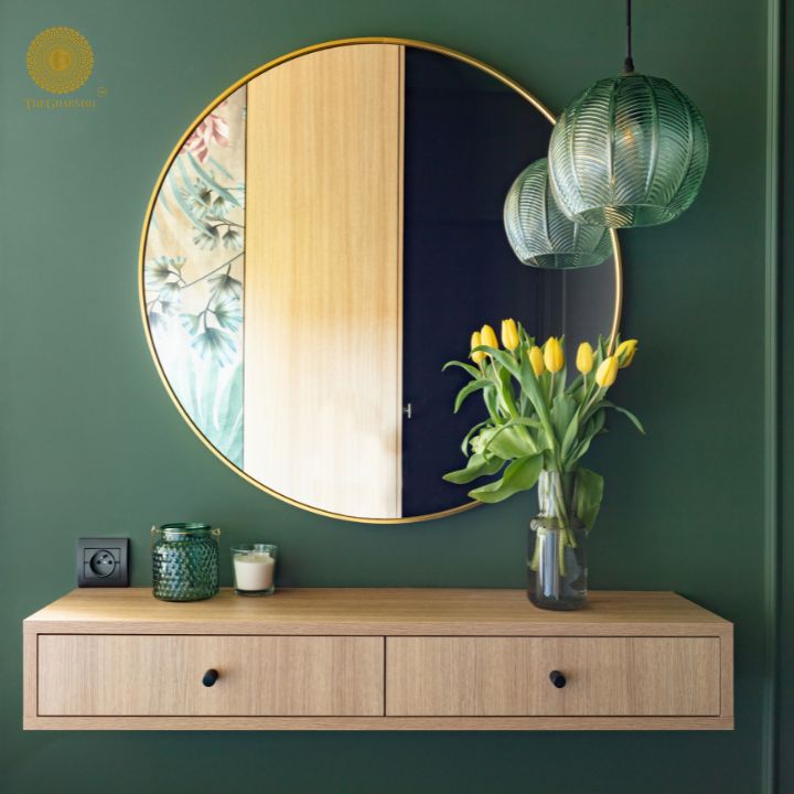 Metallic Ring Wall Mirror (20 Inches) - The Gharnish - A Unit of Satkala Creations