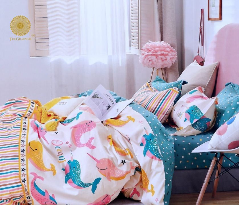 Liitle Fishy Mess for kids Bedding Set - The Gharnish - A Unit of Satkala Creations