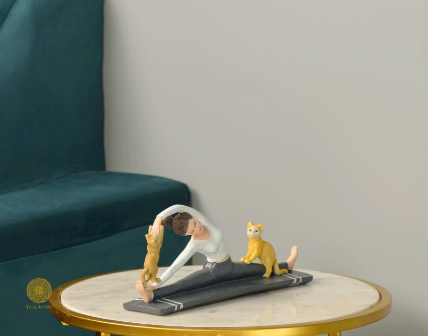 Cat Yoga Showpiece - The Gharnish - A Unit of Satkala Creations
