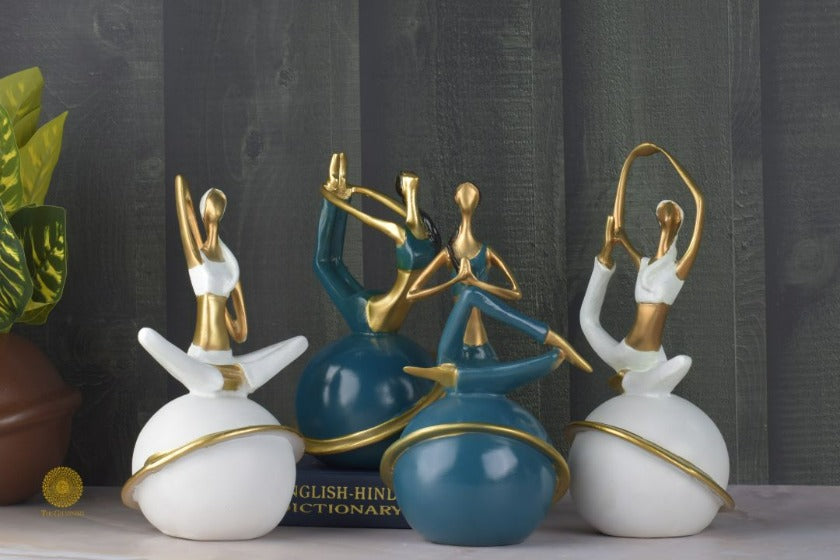 Yoga Pose Figurine - Set of 4 - The Gharnish - A Unit of Satkala Creations