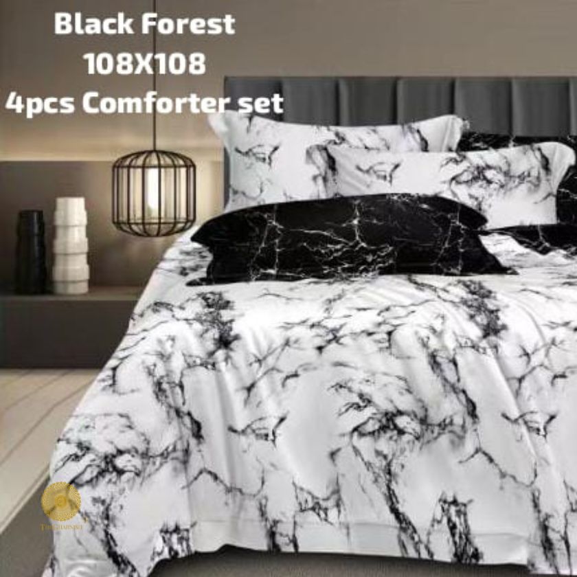 Black Forest 4 Pieces REVERSIBLE Comforter Set - The Gharnish - A Unit of Satkala Creations