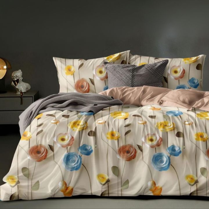 Super King Size 7D Digital Prints Bedsheet Set - The Gharnish - A Unit of Satkala Creations
