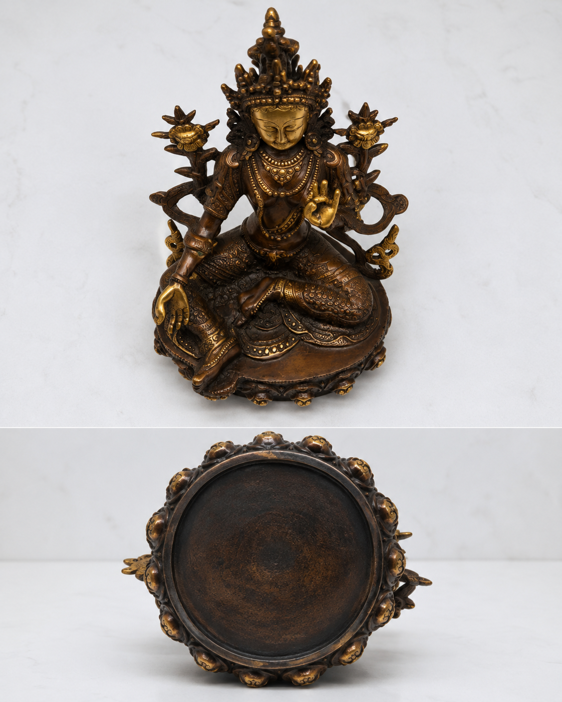 Fine Brass Tara Devi Statue - Handcrafted Buddhist Deity Idol