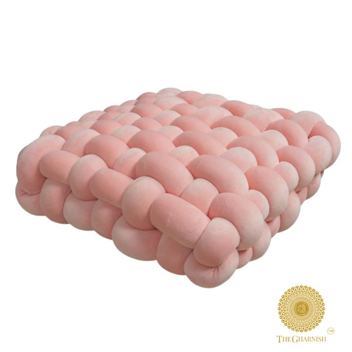 Premium Square Criss Cross Cushion Set of 1pc - The Gharnish - A Unit of Satkala Creations