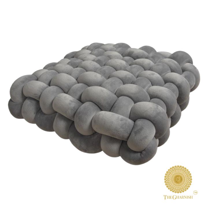 Premium Square Criss Cross Cushion Set of 1pc - The Gharnish - A Unit of Satkala Creations
