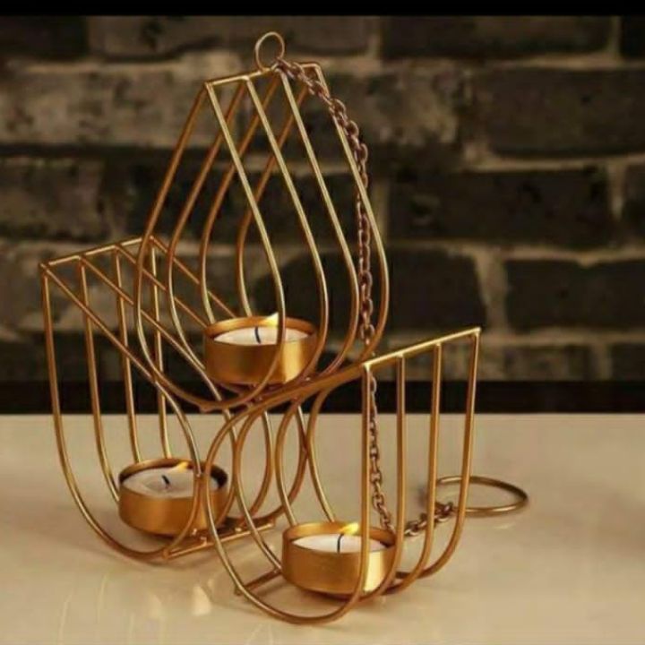 Hanging Metallic Wire Diya - The Gharnish - A Unit of Satkala Creations