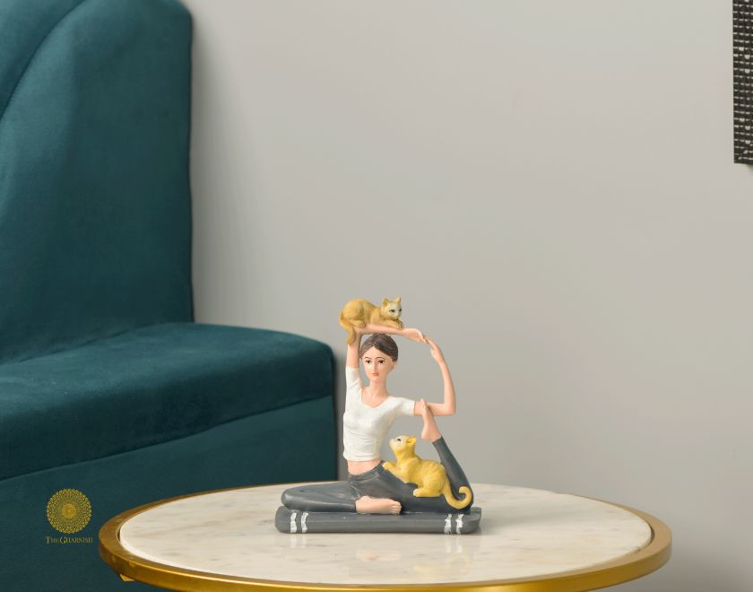 Cat Yoga Showpiece - The Gharnish - A Unit of Satkala Creations