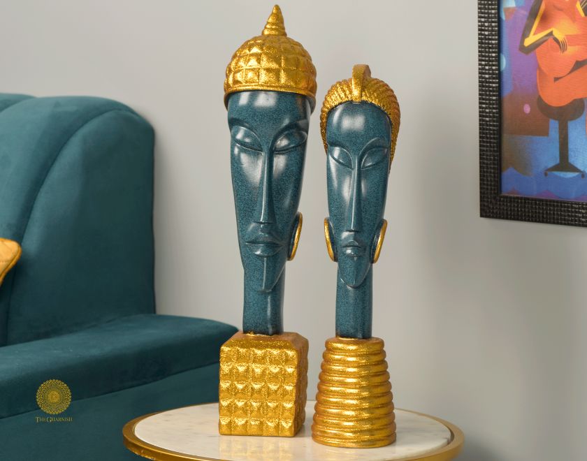 Decorative African Totem Statue (4x17 Inches) Each Approx - The Gharnish - A Unit of Satkala Creations