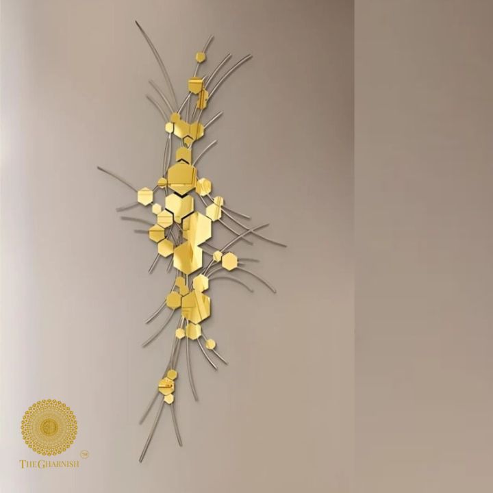 Hexagon Geomatric Decorative Wall Art for Home Living Room/Bedroom/Hotels/Office/Cafe - The Gharnish - A Unit of Satkala Creations