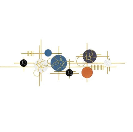 Modern Circle Aerial Wall Art is a contemporary design concept that typically features circular or spherical shapes arranged in an abstract, aerial view style. These pieces often use metal, wood, or other materials to create a dynamic, three-dimensional effect on the wall. The circles can vary in size, texture, and color, creating a visually engaging composition that draws the eye and adds depth to the space.
Product Details :-
Product Size is 48x18 Inches
Made of Iron and Powder Coating
Long Lasting