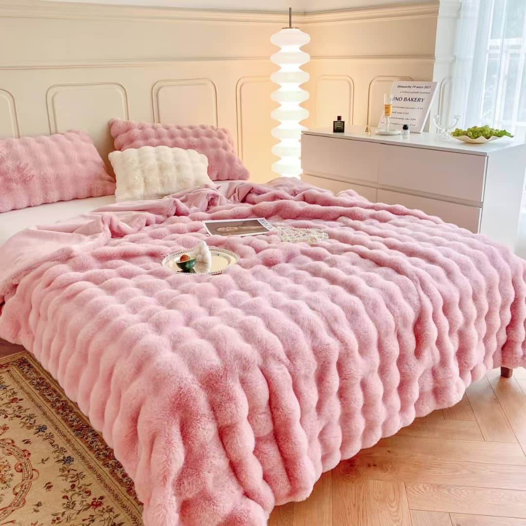 Bubble Embossed Soft AC Comfort Blanket - The Gharnish - A Unit of Satkala Creations