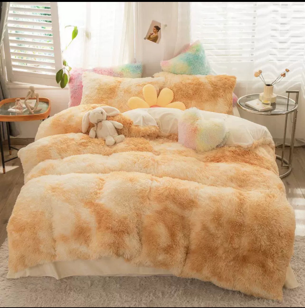 Cozy Caramel Cloud Russian Fur Blanket - The Gharnish - A Unit of Satkala Creations