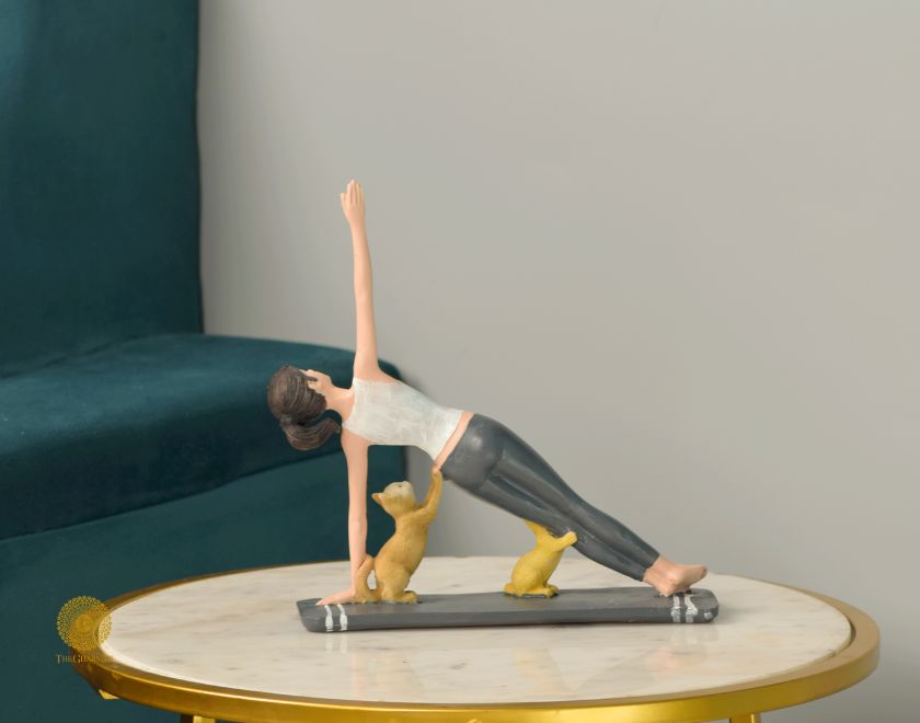Cat Yoga Showpiece - The Gharnish - A Unit of Satkala Creations