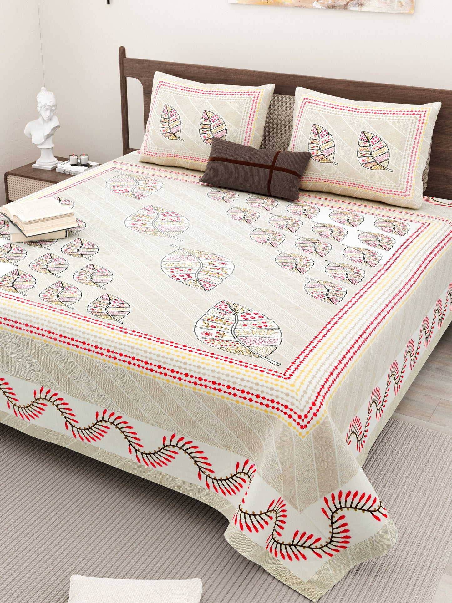 ALL NEW PURE COTTON
JAIPURI PRINT KING SIZE
DOUBLE BED BEDSHEET SET.