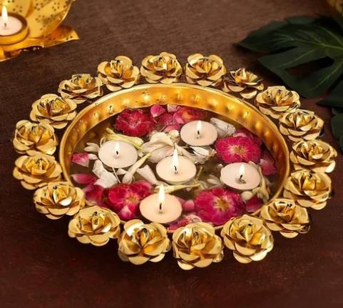 Rose Design Urli Set Of 3 - The Gharnish - A Unit of Satkala Creations