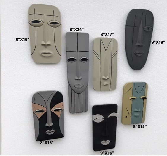 Abstract Tribal Faces Wall Art Set - The Gharnish - A Unit of Satkala Creations