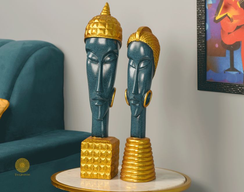 Decorative African Totem Statue (4x17 Inches) Each Approx - The Gharnish - A Unit of Satkala Creations