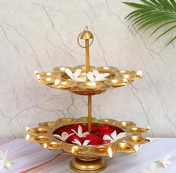 Deepak Urli 2 Tier Stand - The Gharnish - A Unit of Satkala Creations