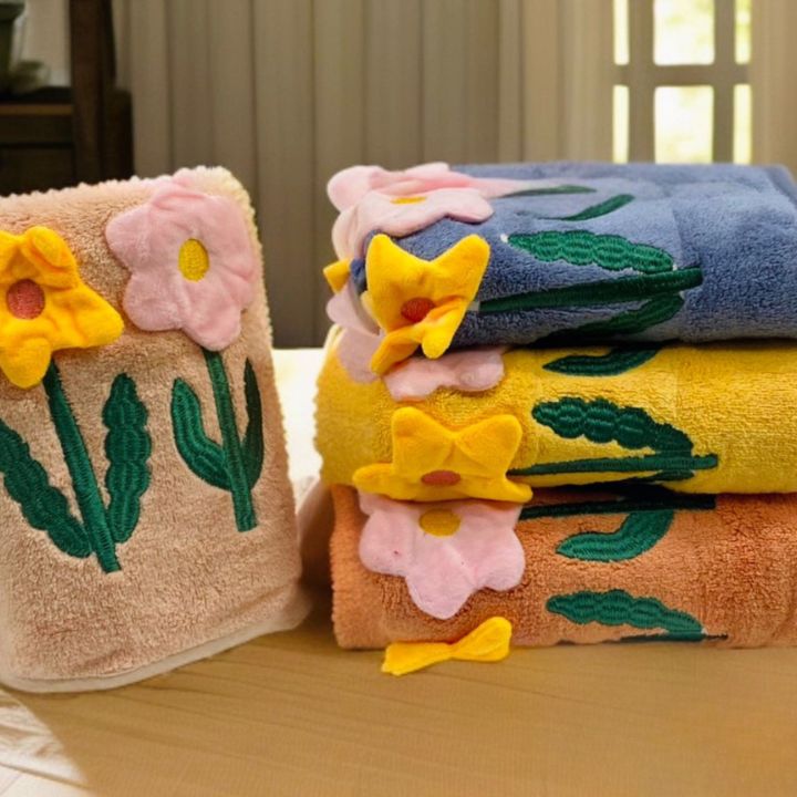 Embroidery Premium Bath Towel - The Gharnish - A Unit of Satkala Creations