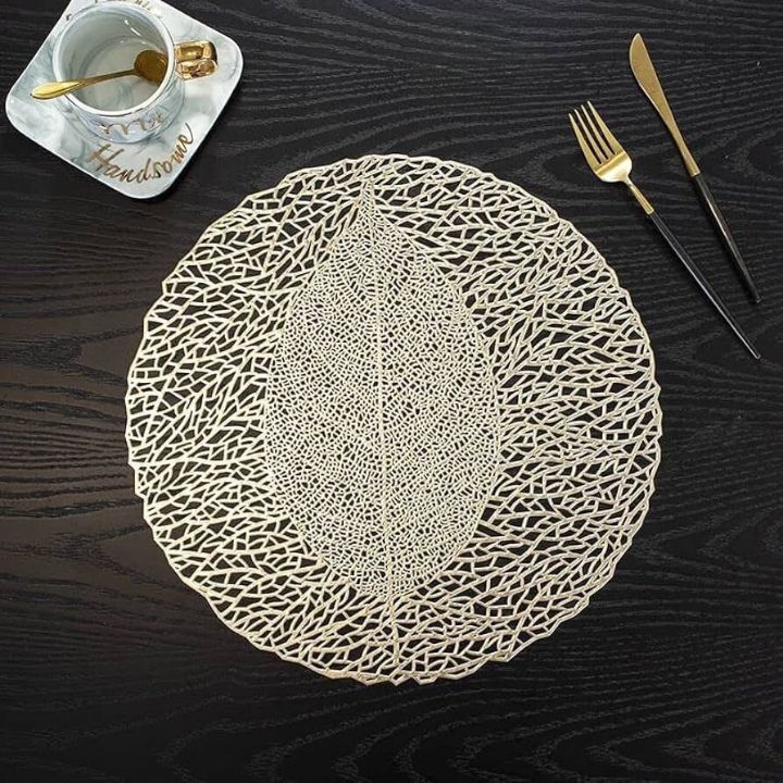 Leaf Design Dinning Table Mat - Set of 6 - The Gharnish - A Unit of Satkala Creations